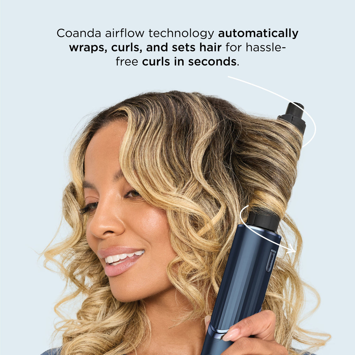 Shark - FlexStyle Air Styling & Drying System, Powerful Hair Blow Dryer and Multi-Styler - Straight & Wavy Hair - Indigo Rush