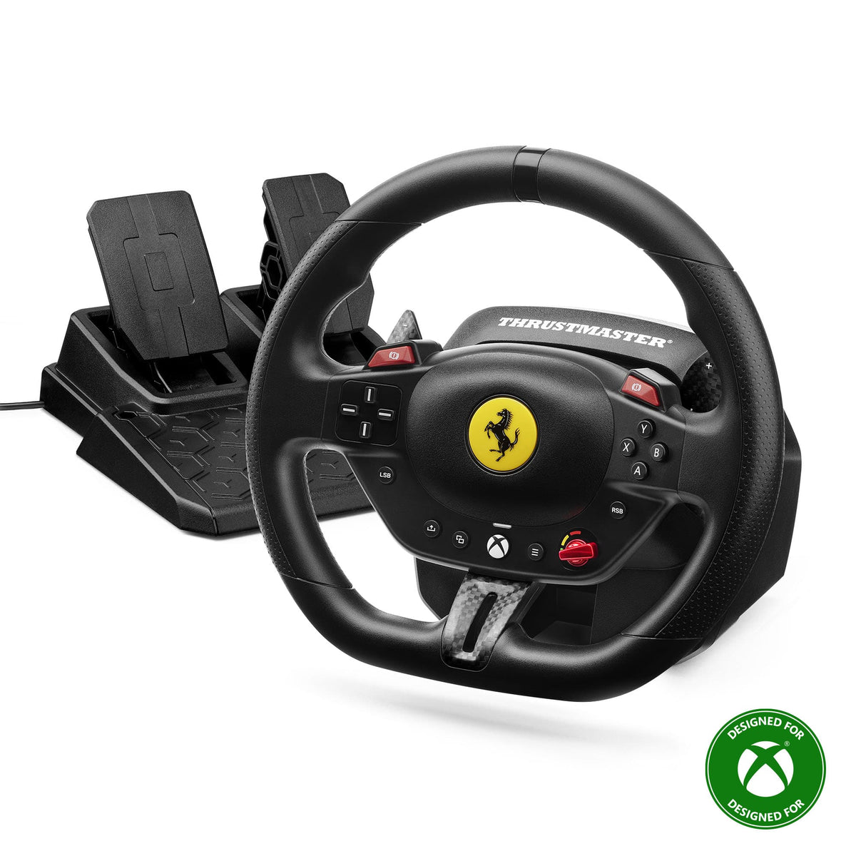 Thrustmaster - T98 Racing Wheel & Pedal Set for Xbox Series X|S and PC – Officially Licensed by Ferrari, Gaming Wheel & Driving Set - Black