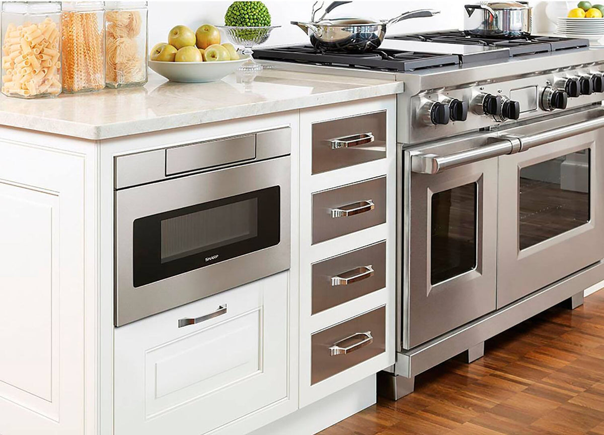 Sharp - 1.2 Cu. Ft. Built-in Microwave Drawer with Sensor Cooking - Stainless Steel