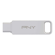 PNY - 128GB DUO LINK USB 3.2 Type-C Dual Flash Drive - Silver