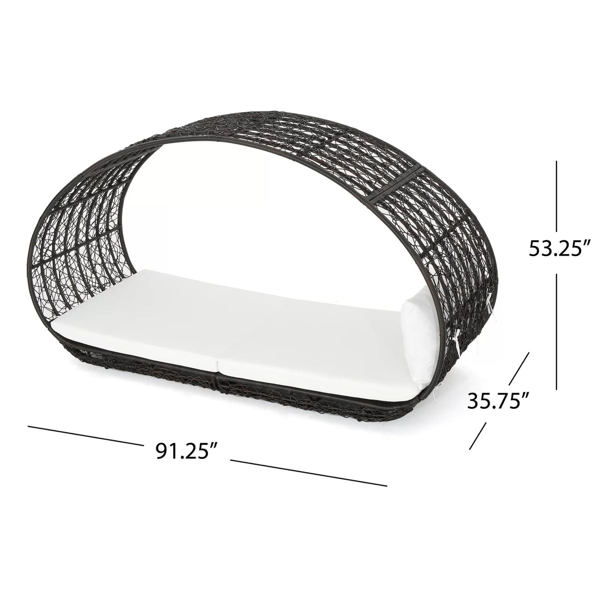 Abigal - Outdoor Wicker Daybed With Cushion