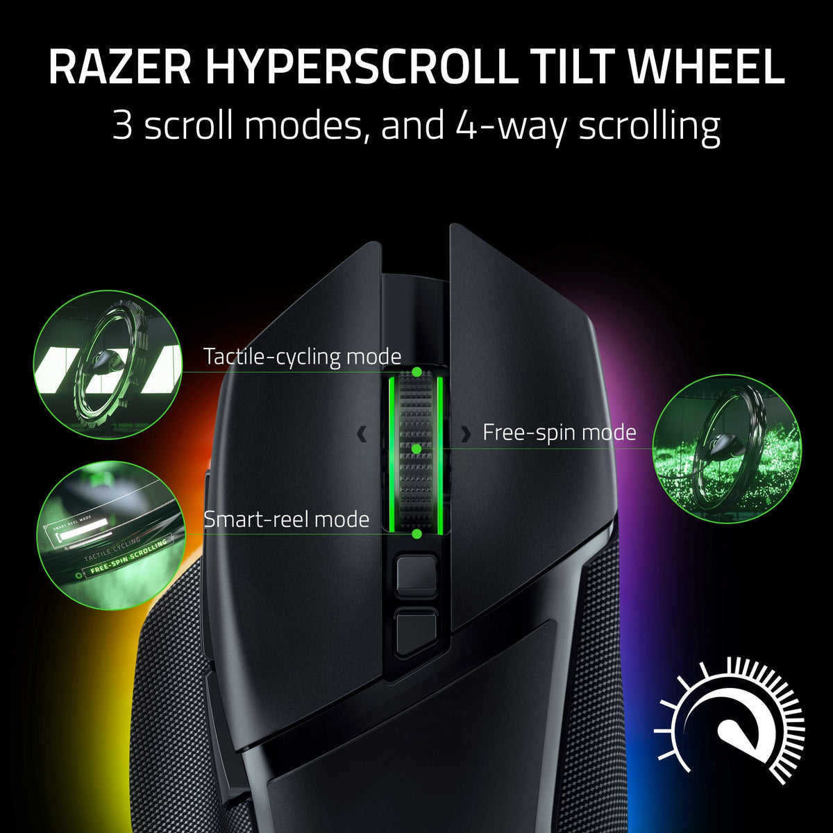 Razer - Basilisk V3 Pro Optical Gaming Mouse with HyperScroll Tilt Wheel - Wireless - Black