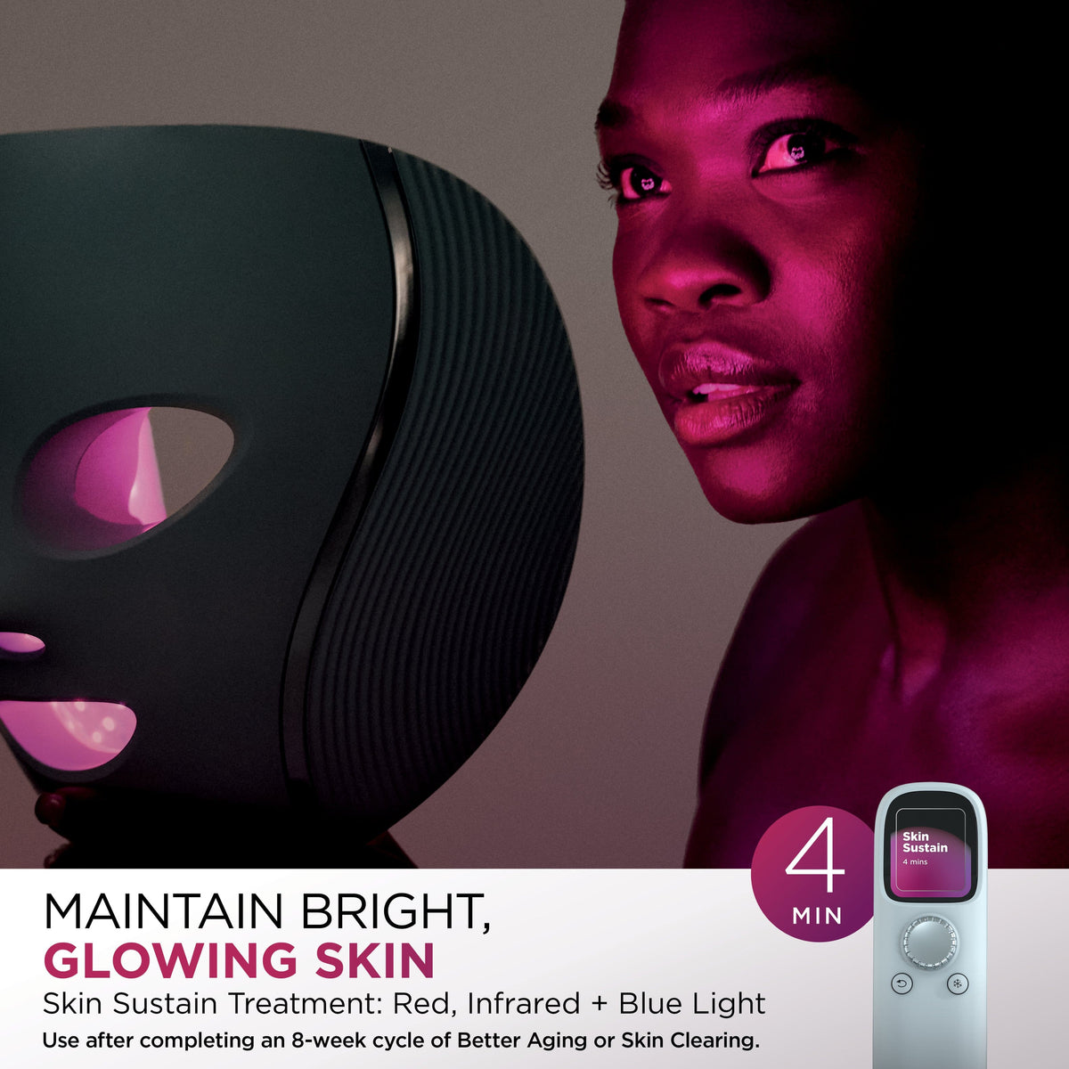 Shark - CryoGlow Under- Eye Cooling + LED Anti-Aging & Skin Clearing Face Mask - Blue Frost