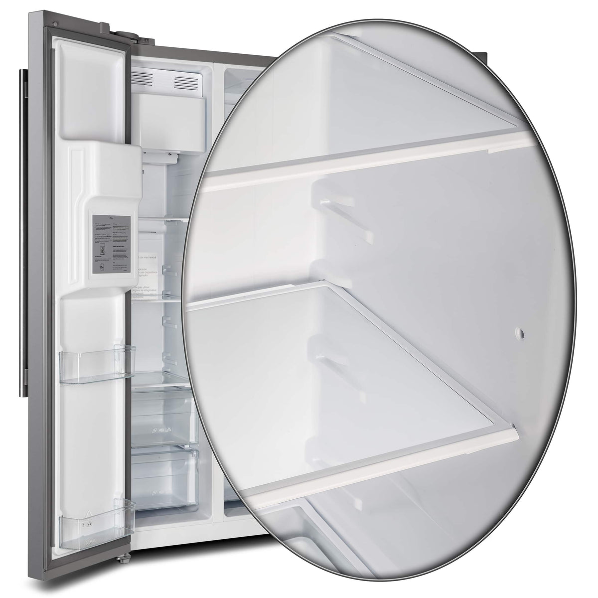 Forno Appliances - 40 in. Wide Salerno 20 Cu. Ft. Side-by-Side Built-In Refrigerator with Water and Ice Dispenser - Stainless Steel