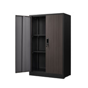 Armario metálico de almacenamiento con puertas con cerradura y estante ajustable, archivador plegable, armario taquilla plegable para almacenamiento para oficina en casa, escuela, garaje
