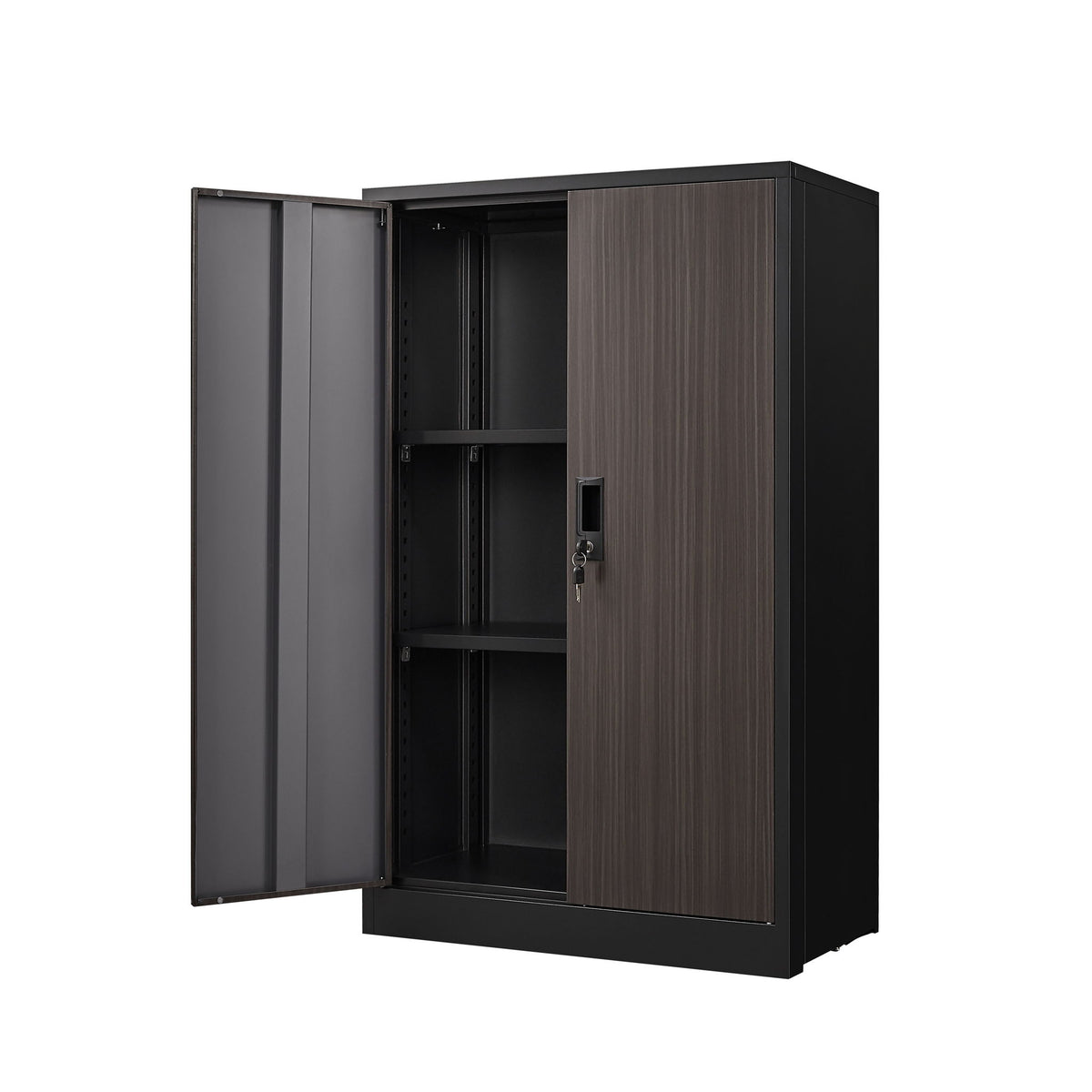 Armario metálico de almacenamiento con puertas con cerradura y estante ajustable, archivador plegable, armario taquilla plegable para almacenamiento para oficina en casa, escuela, garaje
