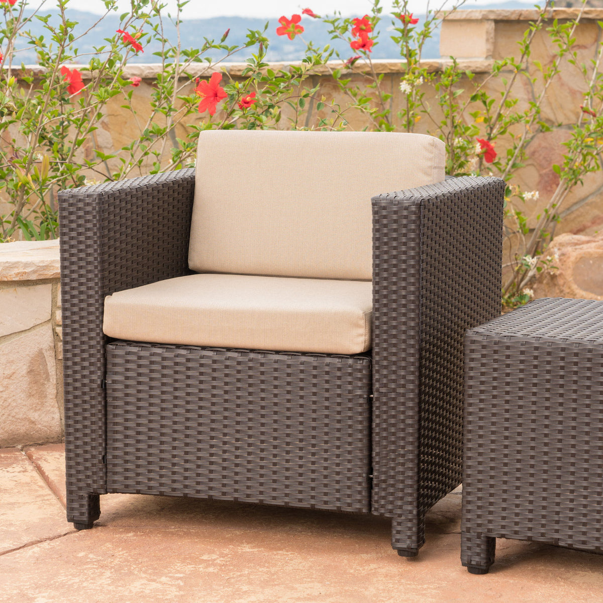Stylish Outdoor Club Chair With Weather Resistant Cushions