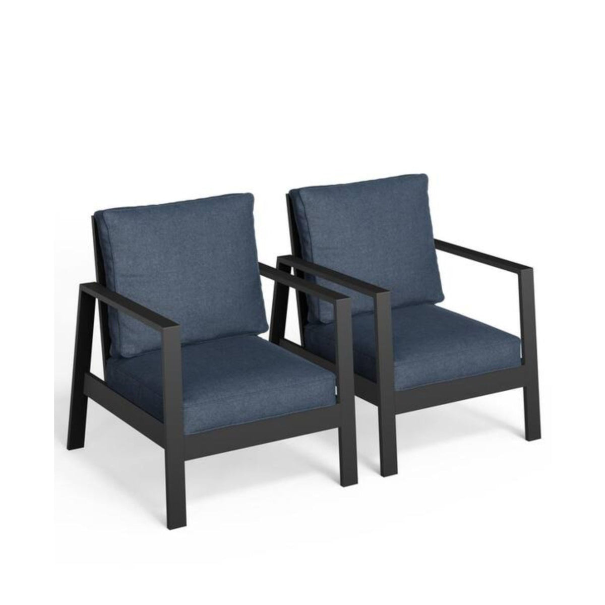 Sillones ergonómicos de patio para todo tipo de clima con cojines gruesos (juego de 2)