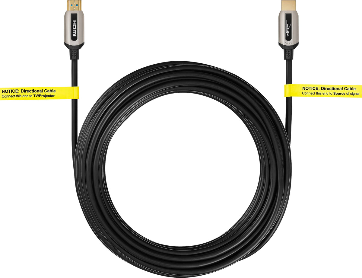 Rocketfish™ - 50' 4K UltraHD In-Wall Rated Fiber Optic HDMI Cable with HDR Support - Black