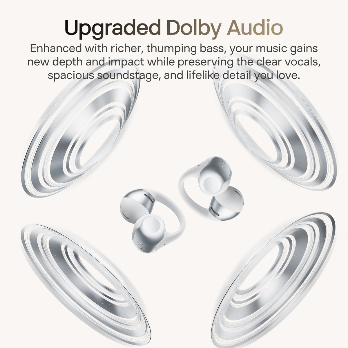 Shokz - OpenDots 2 Open-Ear Clip-On True Wireless Bluetooth Earbuds - Gray