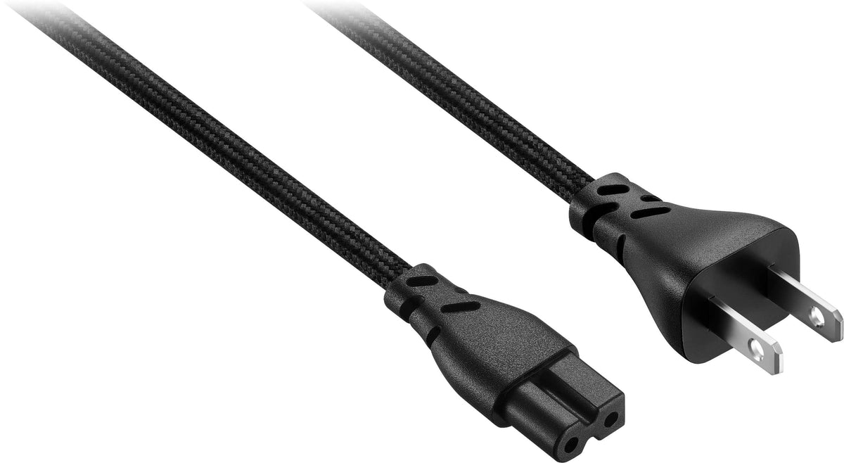 Rocketfish™ - 8 ft. Polarized Braided Power Cord - Black