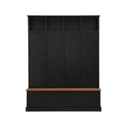 Hall Tree With Bench And Cabinet, 4 In 1 Entryway Bench With Coat Rack