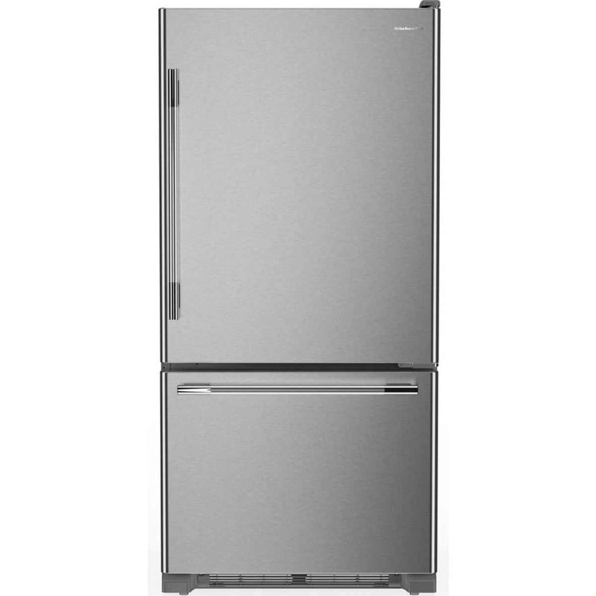 KitchenAid - 22 Cu. Ft. 33-Inch Standard-Depth Bottom Mount Refrigerator with Right Door Swing - Stainless Steel