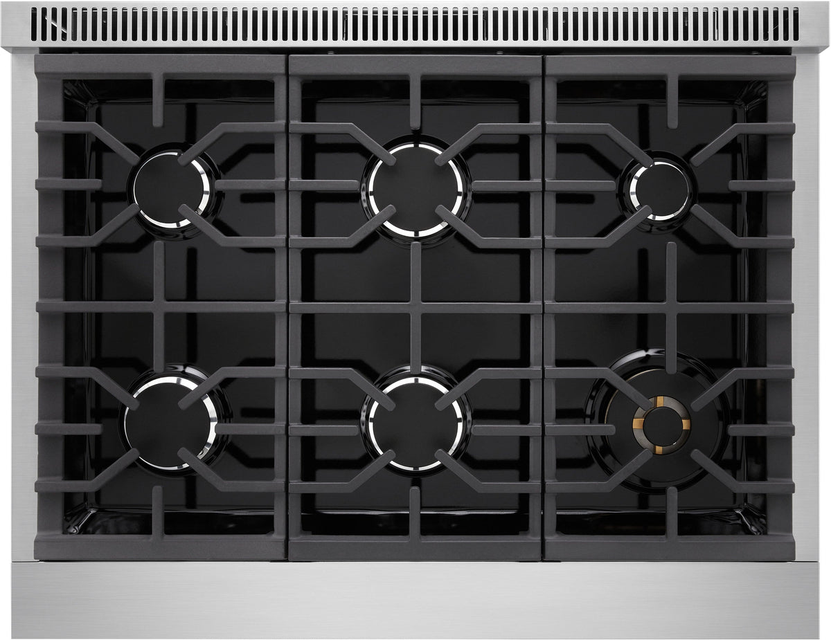 LG - SIGNATURE 36-in Wide 6.3 Cu. Ft. Slide-In Gas True Convect Pro Range with 6 Burners, AirFry, and UltraHeat 23K Burner - Stainless Steel