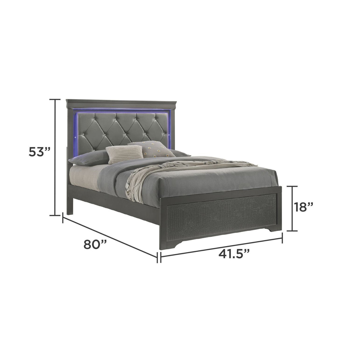 Blaze - Cama con cabecero LED