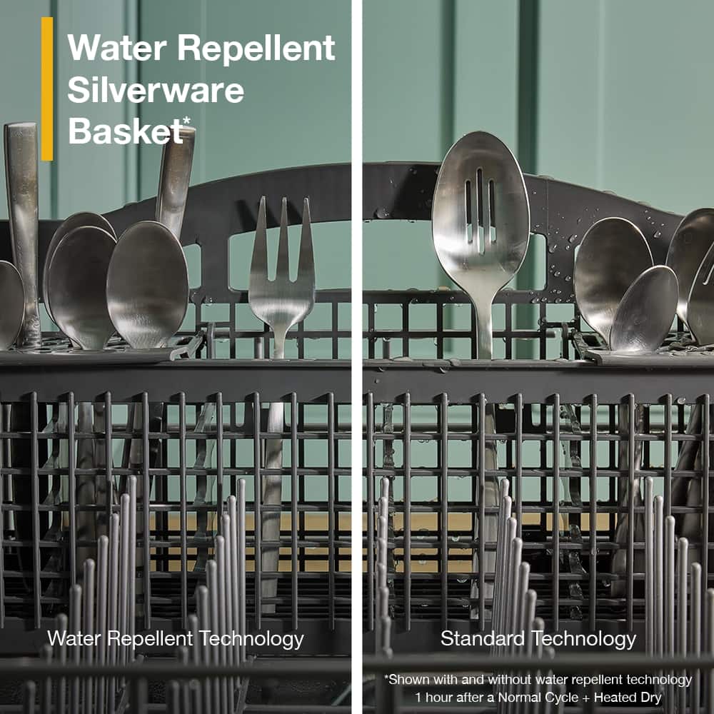 Whirlpool - 24 inch Top Control Built-in Stainless Steel Tub Dishwasher with 3rd Rack, Water Repellent Silverware Basket,  41 dBA - Stainless Steel