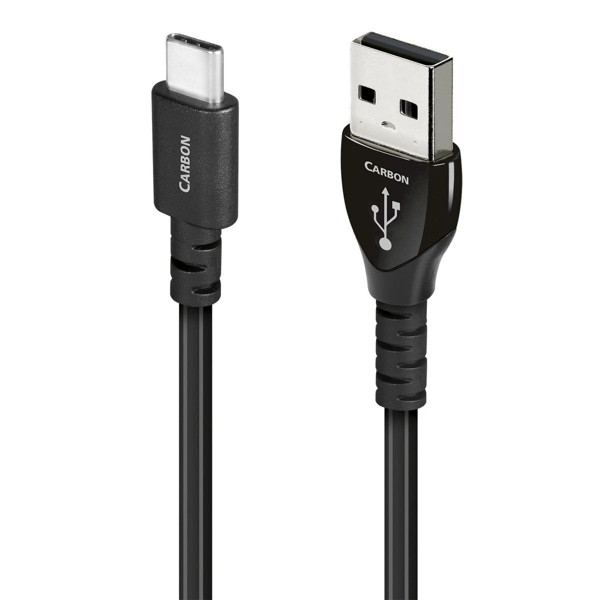 AudioQuest - Carbon USB-A > C 2.5' Digital High-Definition Audio Cable with USB-A to USB-C Connectors - Gray on Black