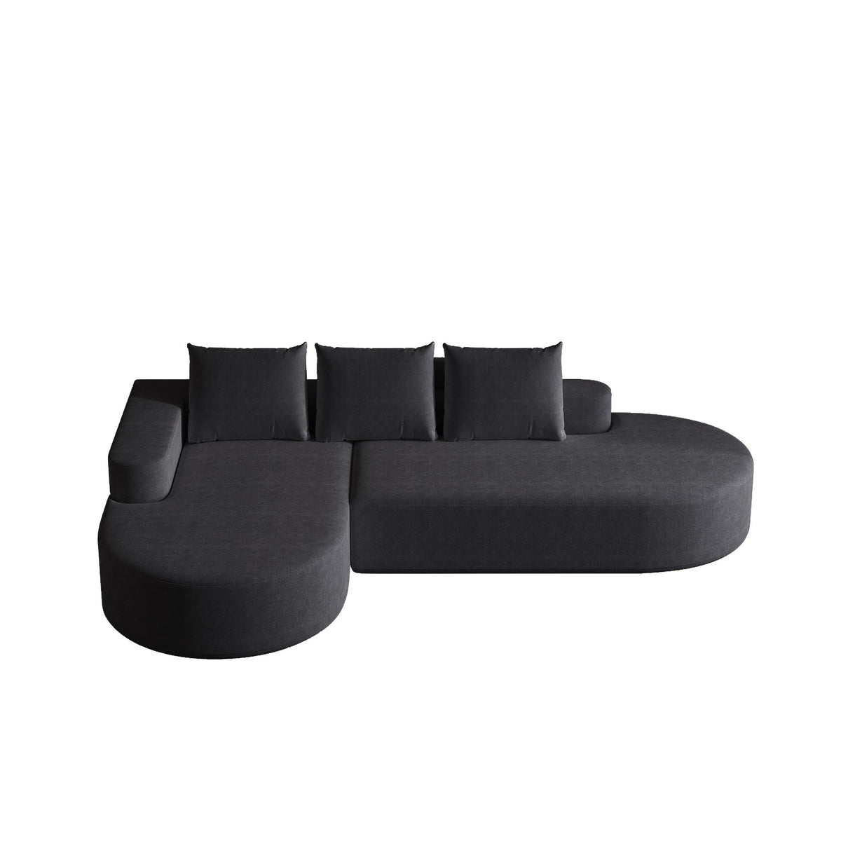 Sofá Curvo Moderno, Juego Seccional Modular en Forma de L Con 3 Almohadas