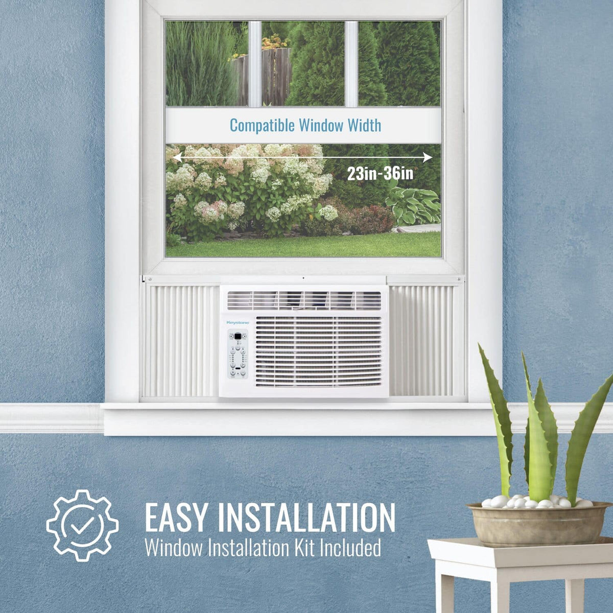 Keystone - 6,000 BTU 115V 250 Sq. Ft. Window Air Conditioner with Remote - White