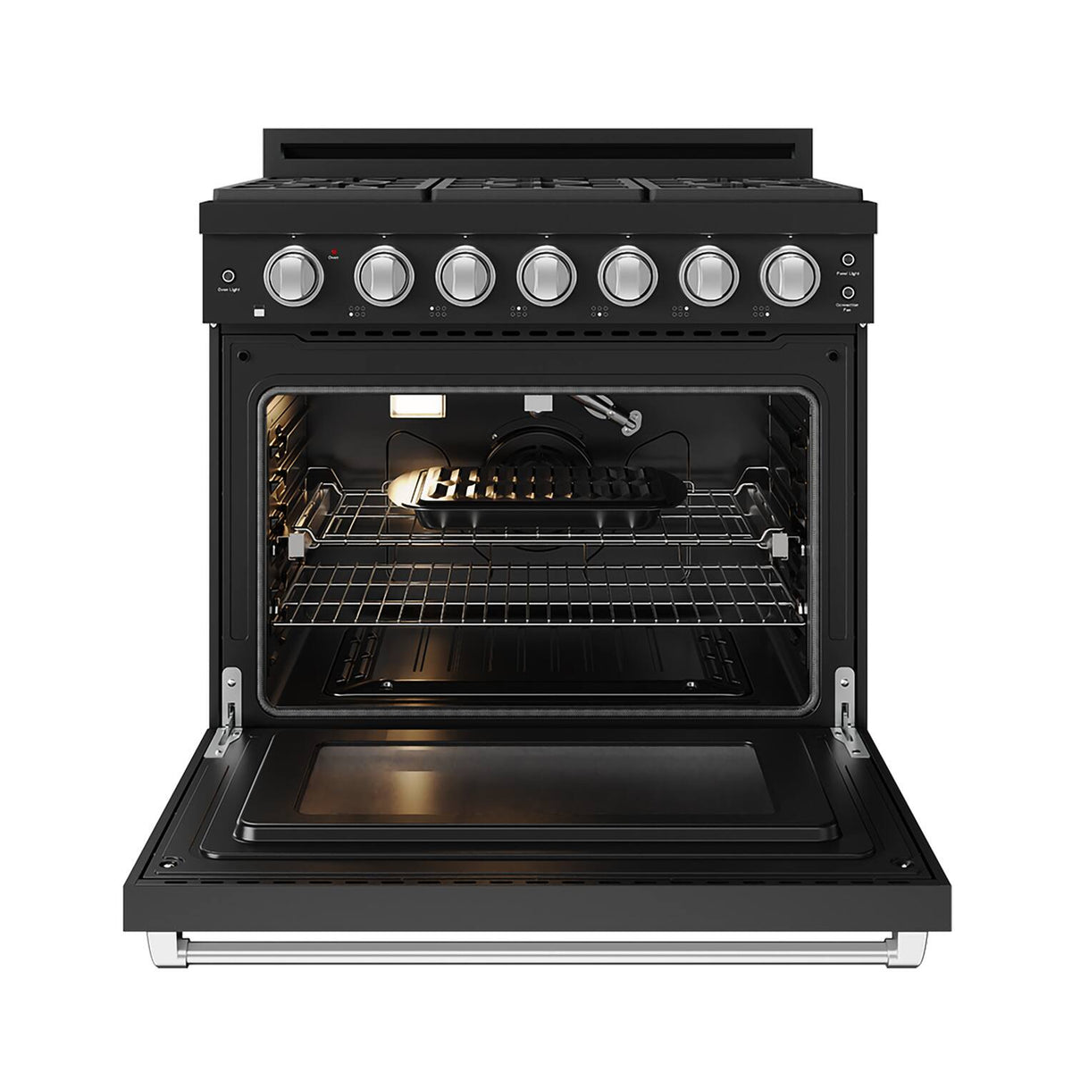 36 in. Wide 6 Burner Gordon Ramsay Series by Thor Kitchen 6.0 Cu.Ft Freestanding Gas Range with Stainless Steel Hardware - Black