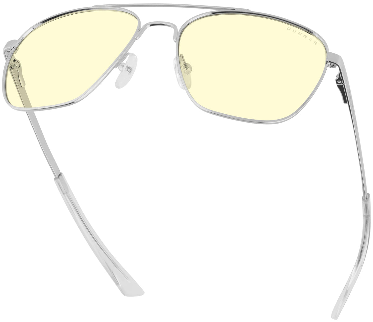 GUNNAR - Mustang Computer Glasses with Blue Light Reduction, Amber Lenses - Chrome