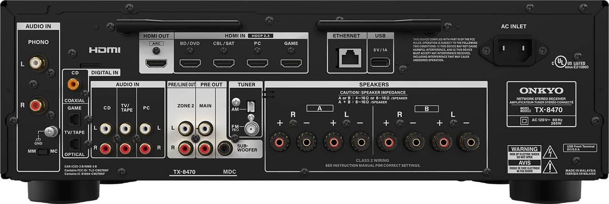 Onkyo - TX-8470 Stereo Receiver - Black
