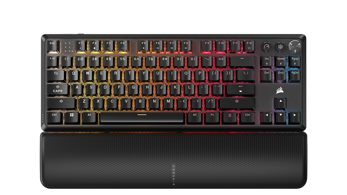CORSAIR - K70 CORE TKL Compact Wireless RGB Pre-Lubed Linear Mechanical Switches Gaming Keyboard with Sound Dampening - Black