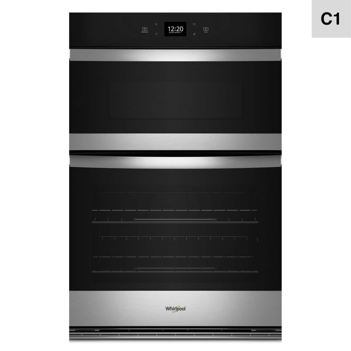 Whirlpool - 30" Built-In Electric Convection Combination Wall Oven with Microwave and WiFi - Stainless Steel