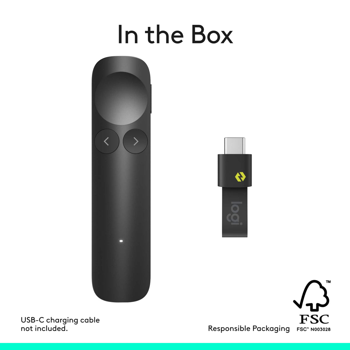 Logitech - Spotlight 2 Wireless Presentation Remote with Haptics, Bluetooth and USB-C - Graphite