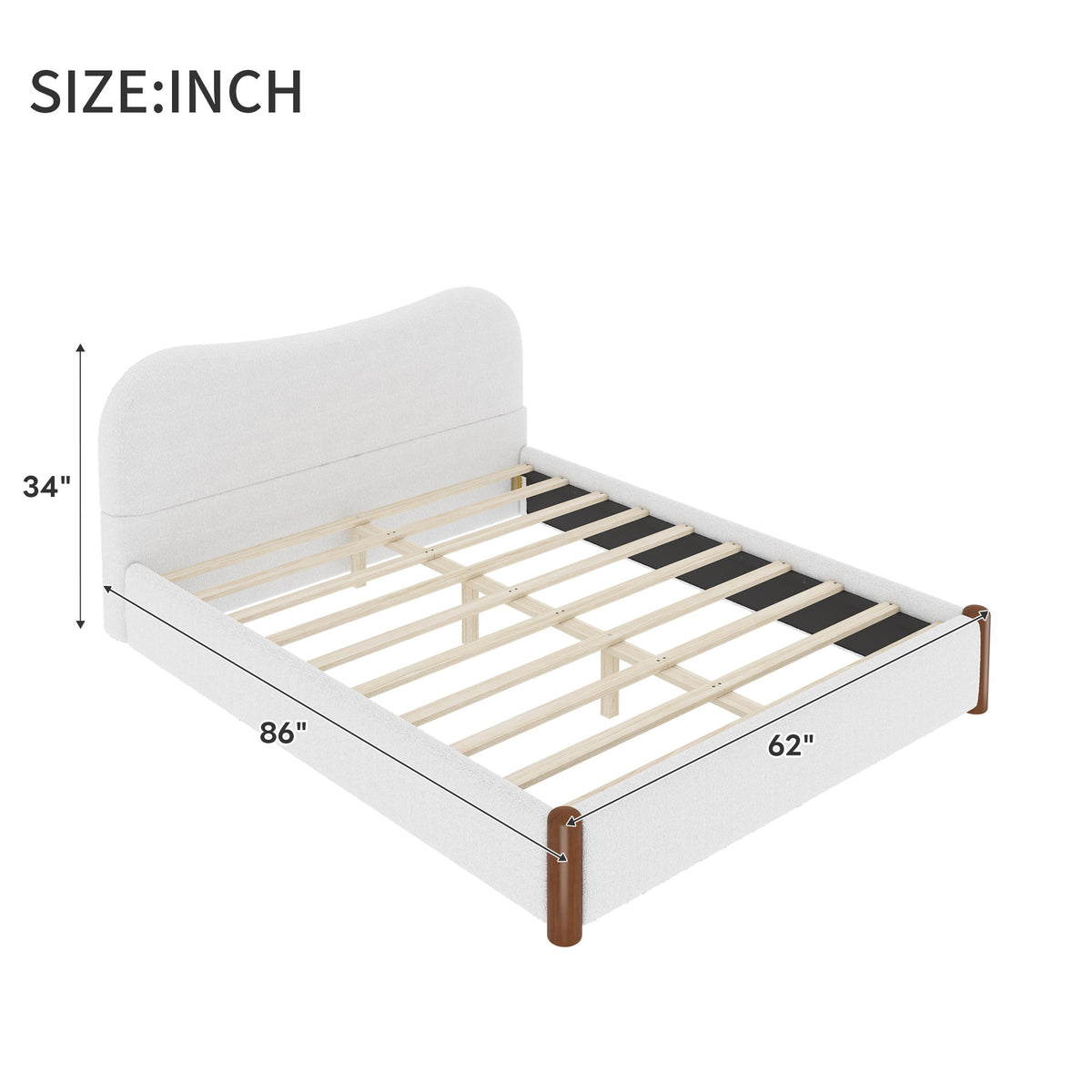 Base de cama tapizada con plataforma Comfort