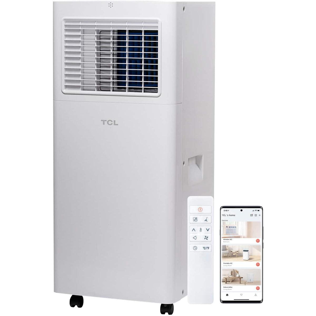TCL - 150 Sq. Ft. 5,100 BTU SACC Smart Portable Air Conditioner - White