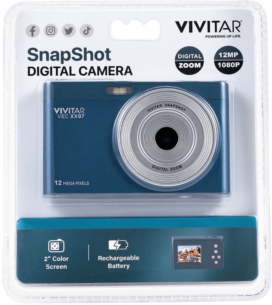 Vivitar - Full HD 1080P Point and Shoot Digital Camera - Navy Blue