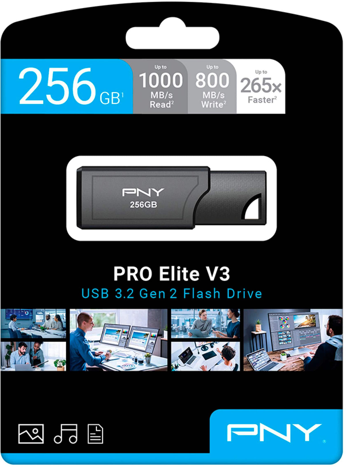 PNY - PRO Elite V3 256GB USB 3.2 Gen 2 Flash Drive - Black