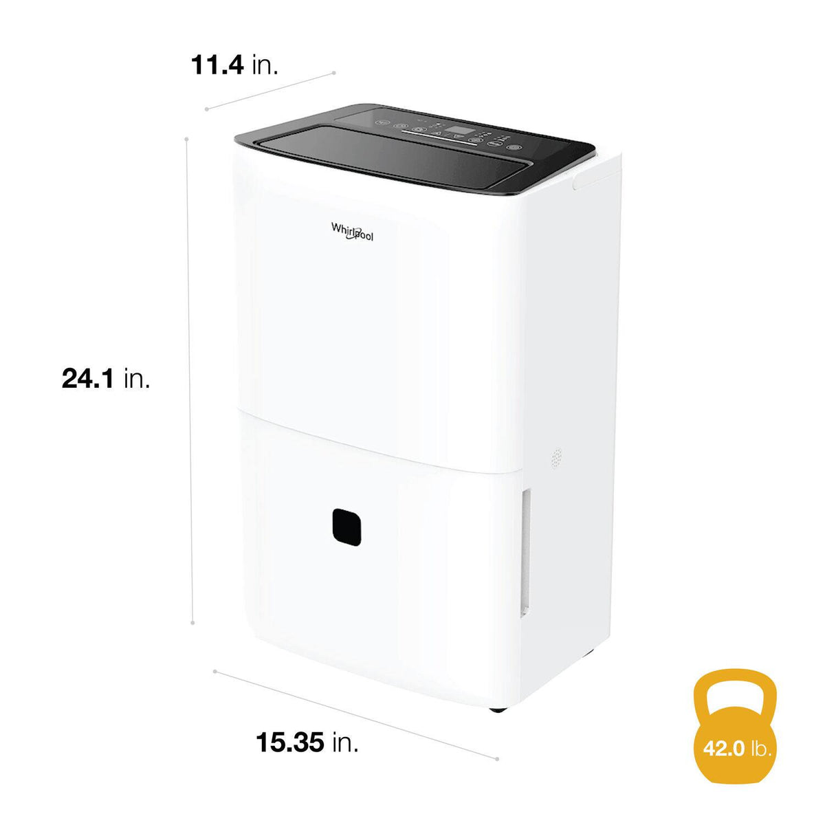 Whirlpool - 50 Pint 3000 Sq. Ft 14.8 quart Energy Star Certified Dehumidifier with Pump - White