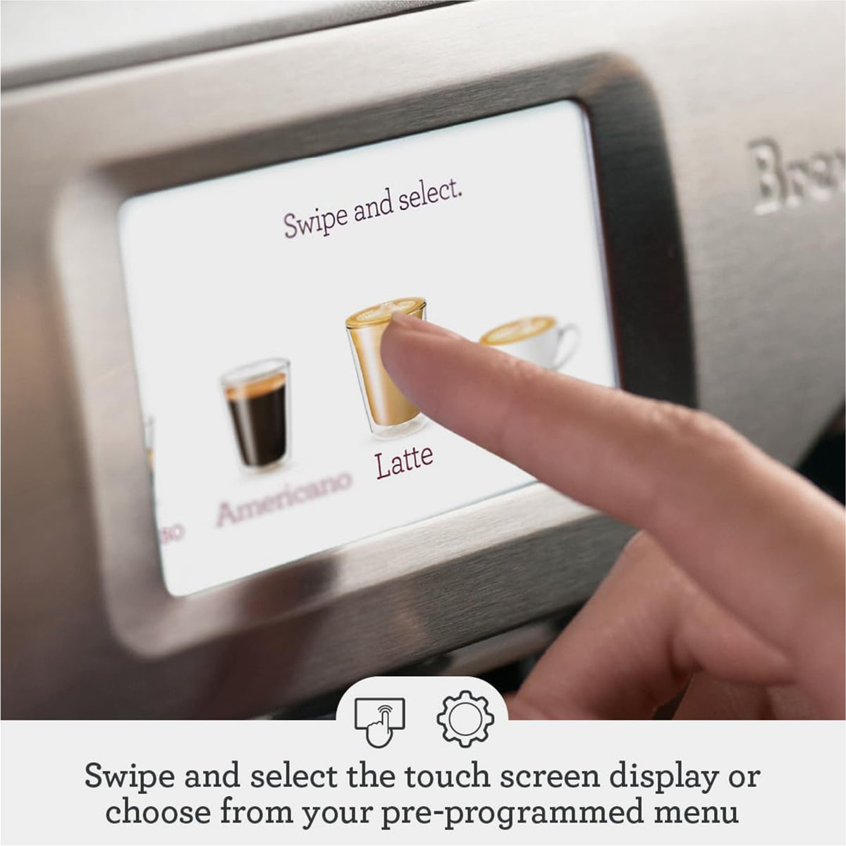 Breville - the Barista Touch Espresso Machine with 9 bars of pressure, Milk Frother and integrated grinder - Stainless Steel