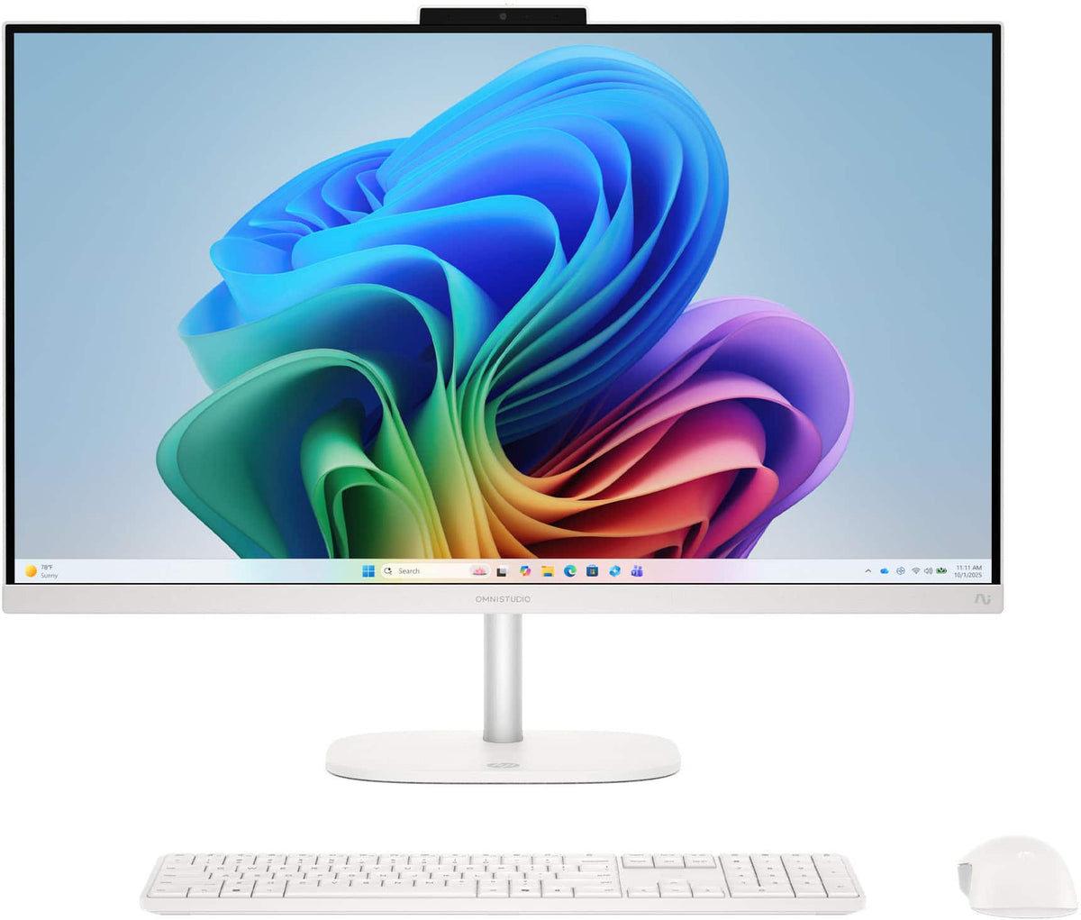 HP - OmniStudio 27" Full HD Touchscreen All-in-One w/ Adjustable Height - Intel Core Ultra 7 - 16GB Memory - 1TB SSD - Cotton White