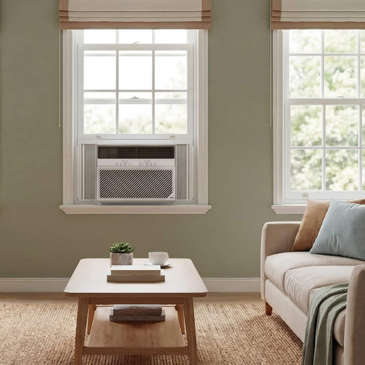 TCL - 550 Sq. Ft. 12,000 BTU Smart Window Air Conditioner, Digital, Remote Included with Remote - White