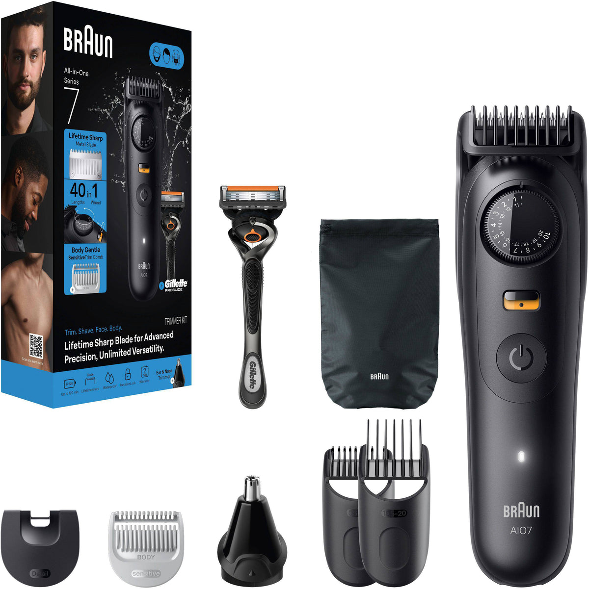 Braun - Series 7 All-in-one 7530 Electric Shaver Trimmer - Matte Black