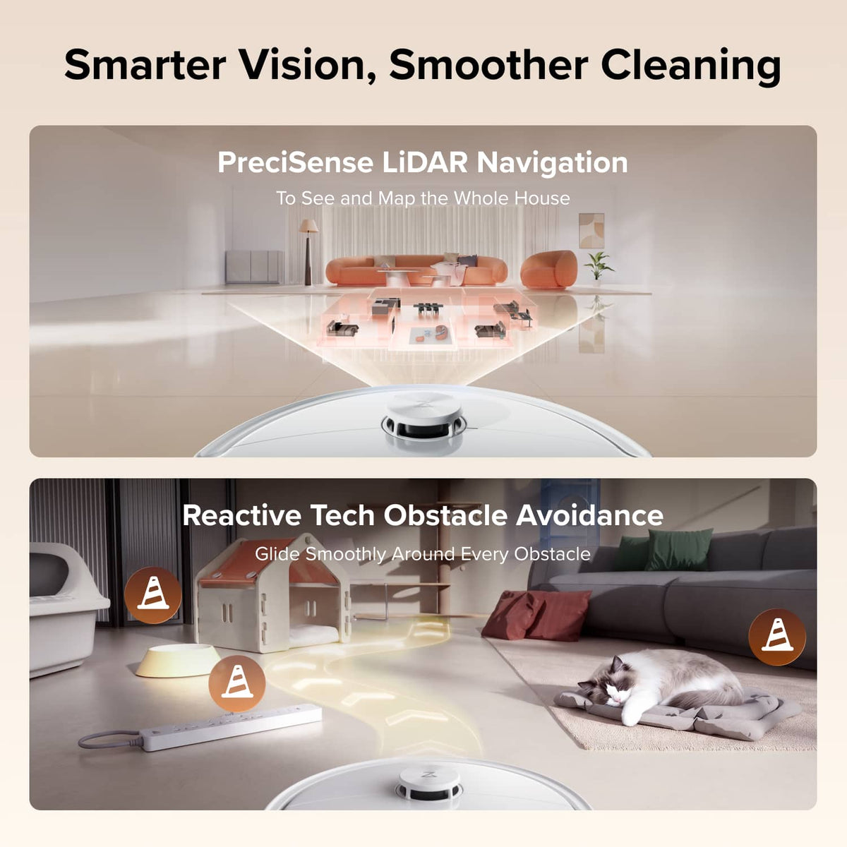 Roborock - Qrevo 2 ProX Robot Vacuum and Mop with 25,000Pa Suction - White