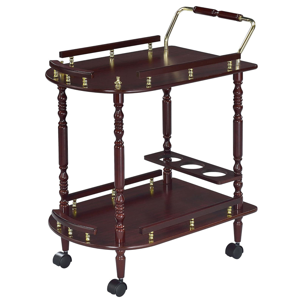 2 Shelf Serving Cart - Brown