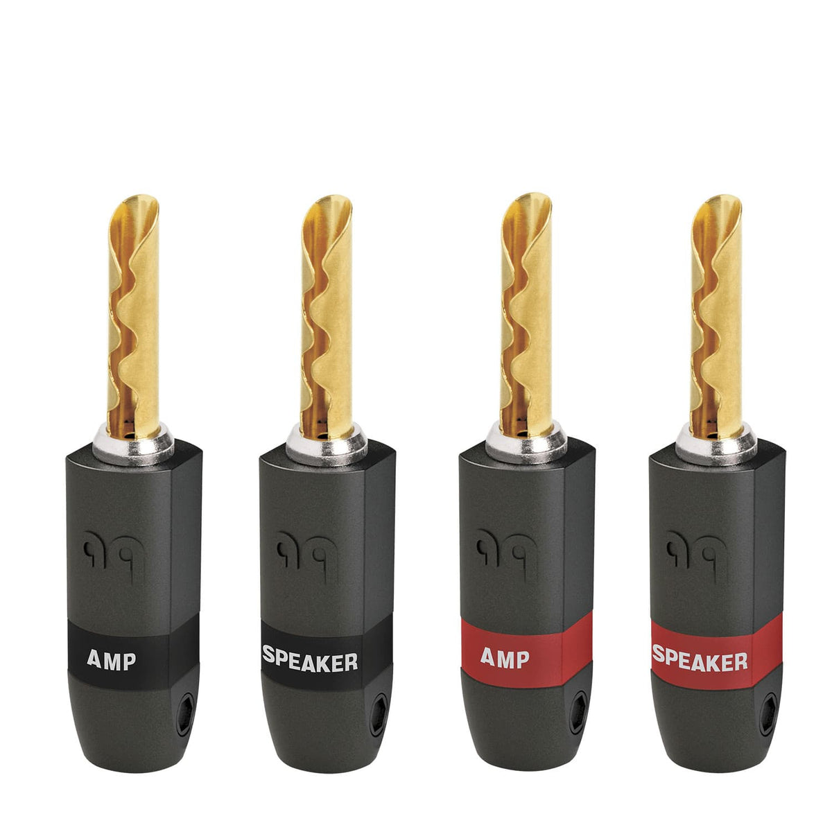 AudioQuest - SureGrip 300 BananaSpeaker Connectors – Fits Standard Banana Jacks (Supports up to 9 AWG) - Gold