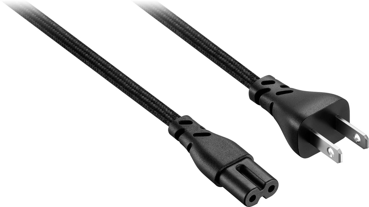 Rocketfish™ - 8 ft. Non-Polarized Braided Power Cord - Black