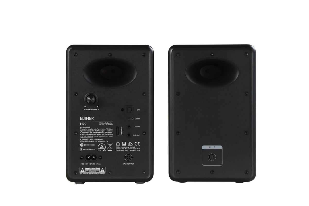 Edifier - M90 Active Bookshelf Speakers, Computer Speakers - Bluetooth and Optical Input - 2.0 Speaker (Pair) - Black