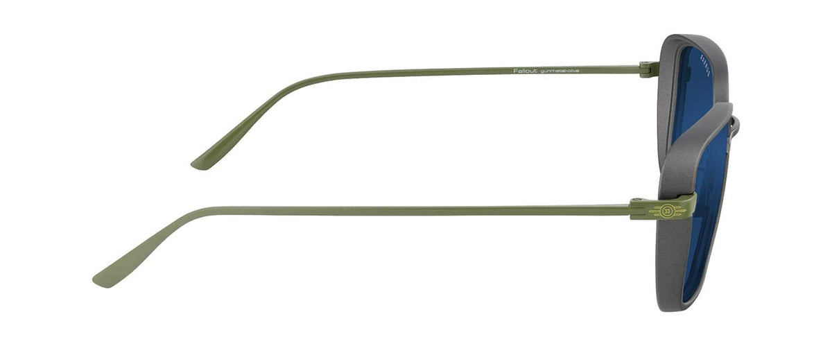 GUNNAR - Fallout Vault 33 Computer Glasses with Blue Light Reduction, Sun Lenses - Gunmetal/Olive