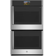 GE Profile - 30" Smart Built-In Double Electric True European Convection Wall Oven with Air Fry and Right-Hand Side Swing Doors - Stainless Steel