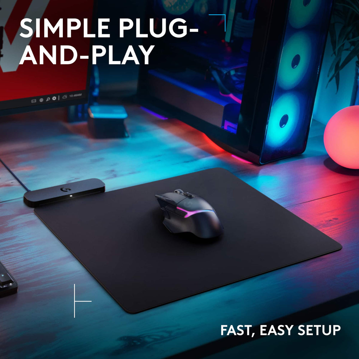 Logitech - POWERPLAY 2 Gaming Mouse Pad with Wireless Charging - Black