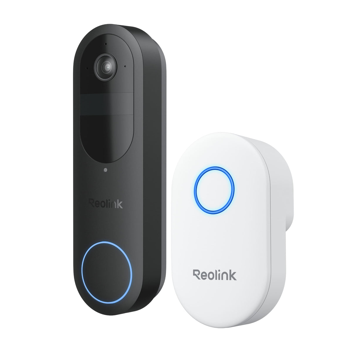Reolink - D340B Smart Video Doorbell 2K 4MP Battery Operated Wireless Wi-Fi with Head-to-Toe View and Plug-in Chime - Black