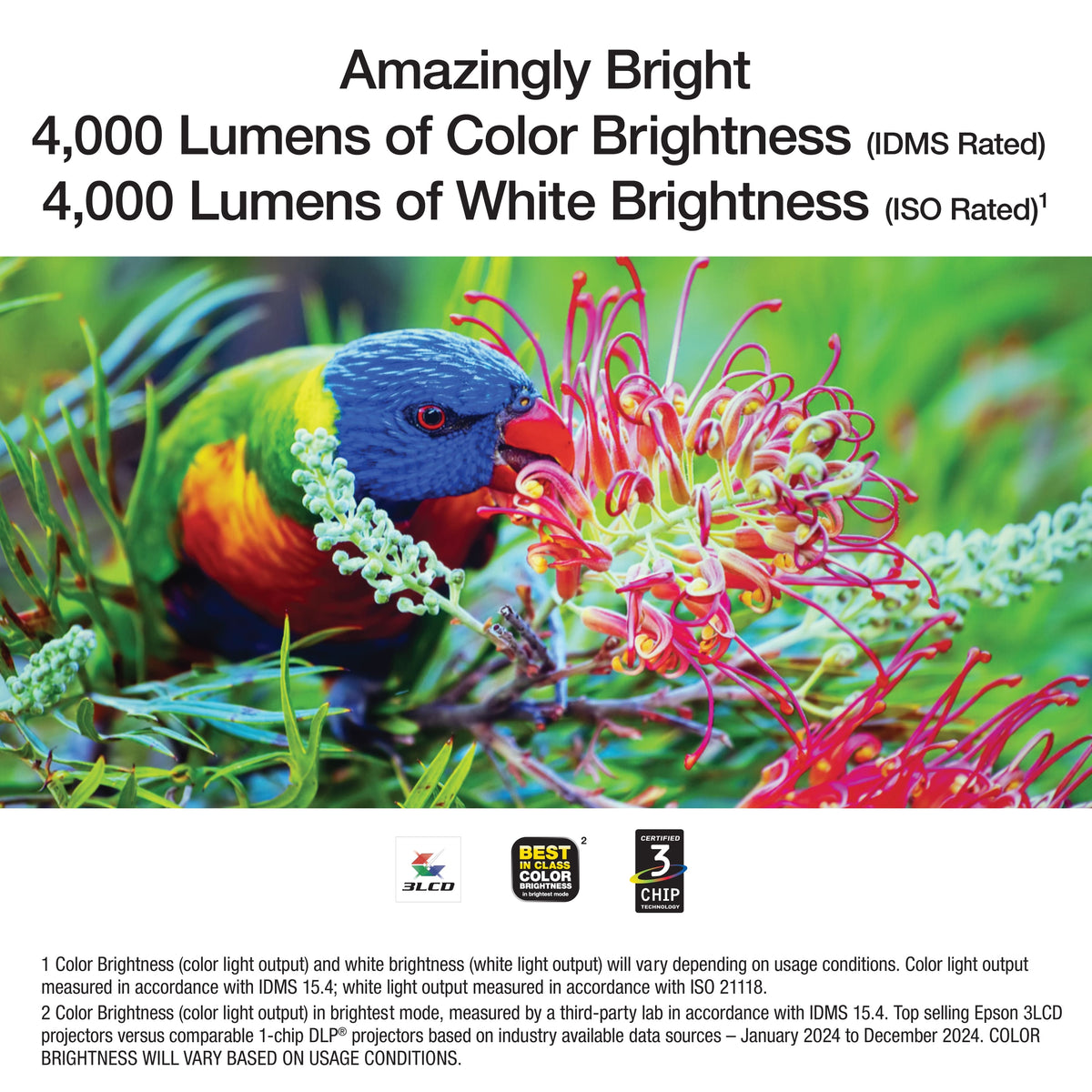Epson - EX3290 Projector, 4,000 Lumens of Color and Brightness, 3-Chip 3LCD, WXGA - White