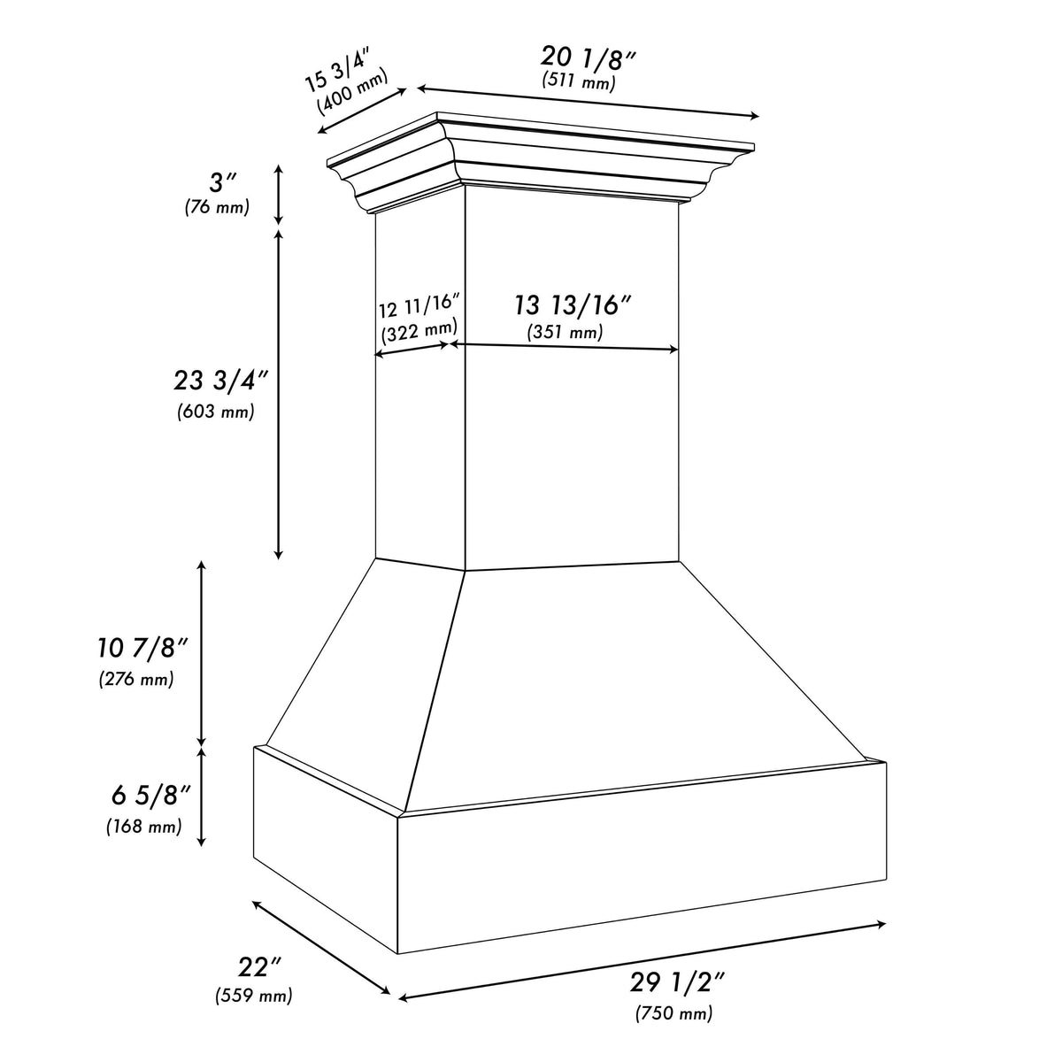 ZLINE - 30 inches - Externally Vented - Wall Range Hood - Rustic Bright White Finish