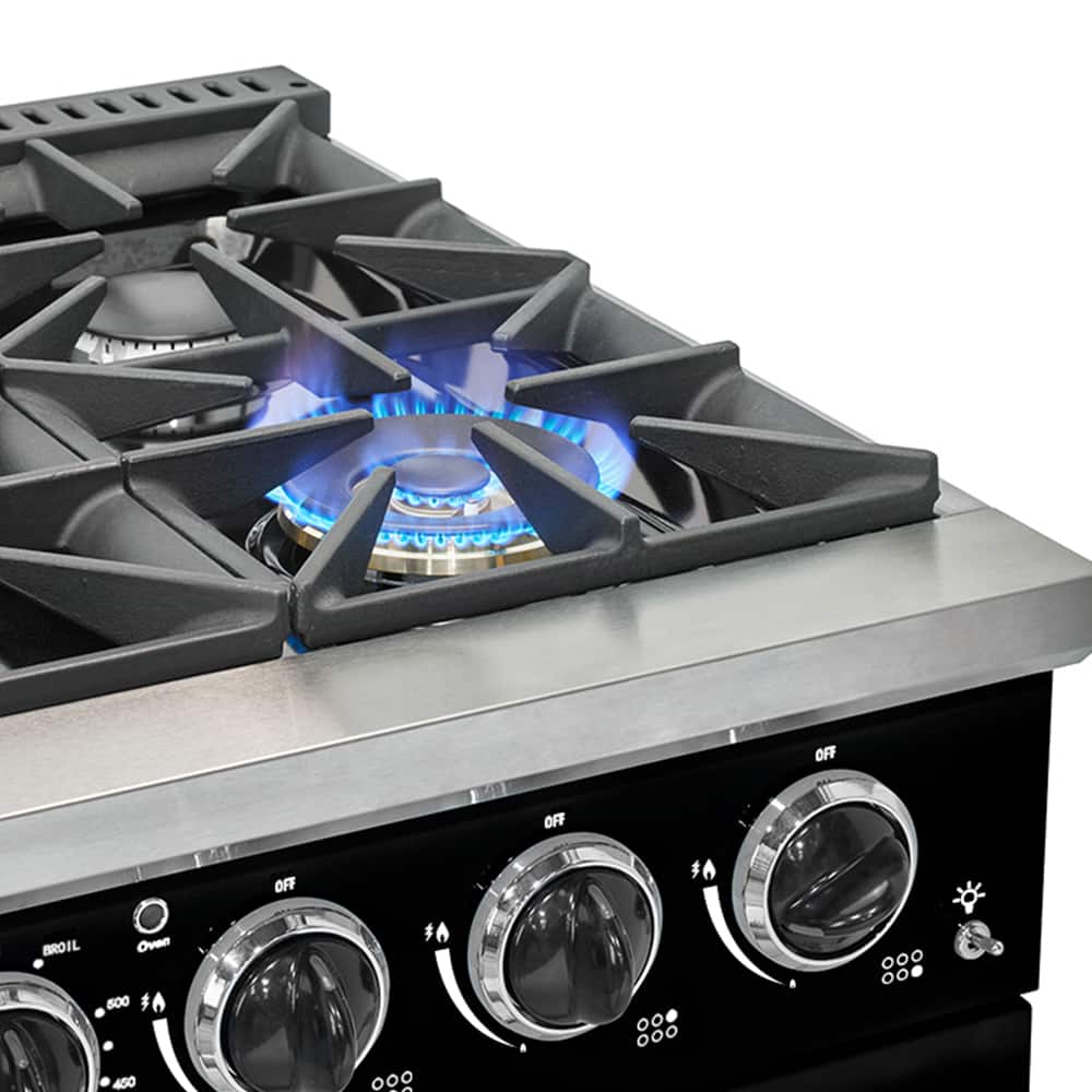 Unique Appliances - 36 in. Wide 6 Burner Classic Retro 5.2 Cu. Ft. Freestanding Gas Convection Range - Midnight Black